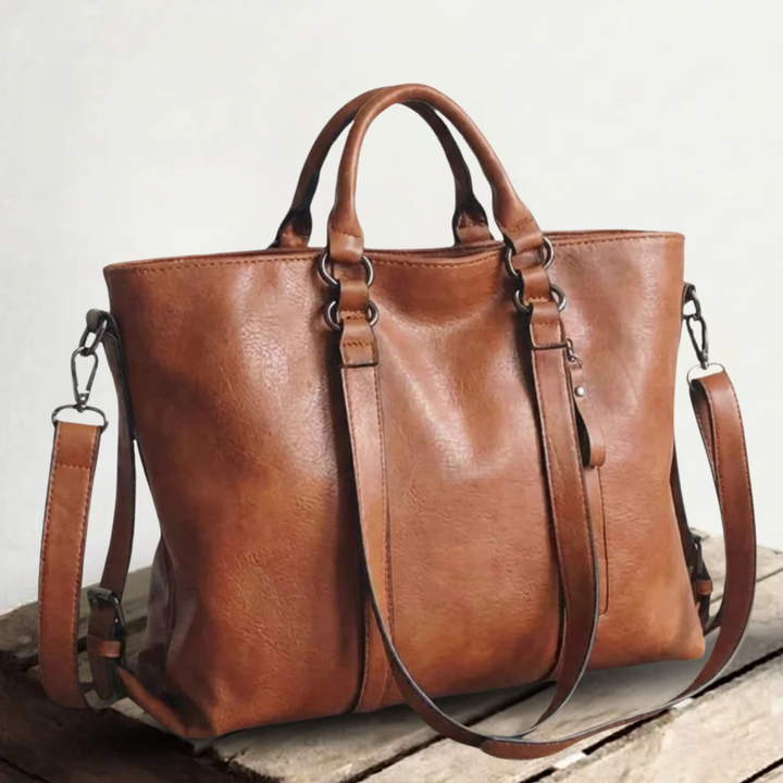 Structured Leather Tote Bag