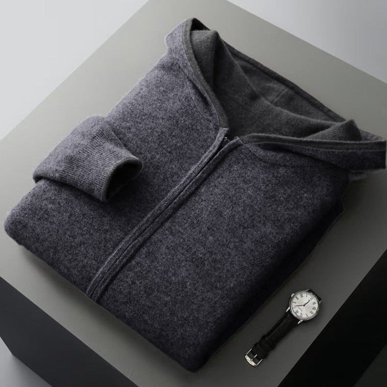 Reversible Hooded Cashmere Cardigan