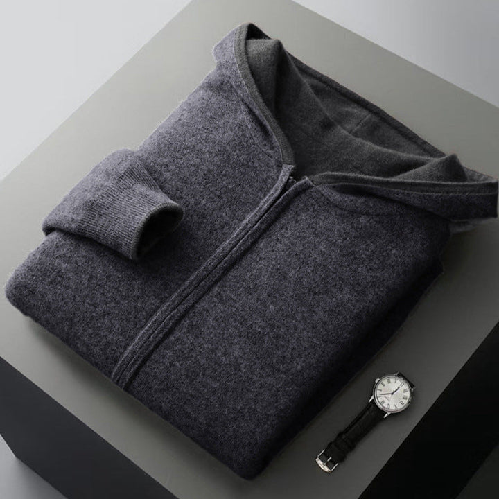 Reversible Hooded Cashmere Cardigan