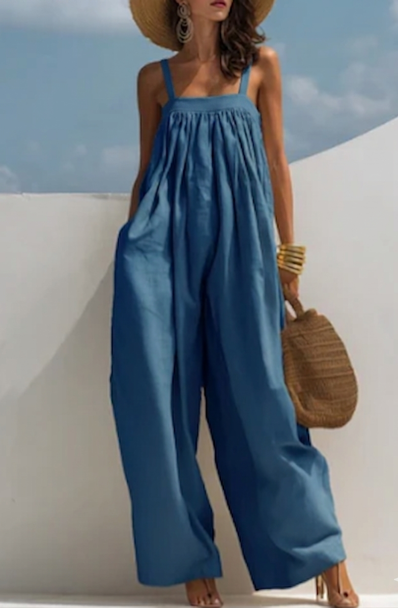 Denim Wide-Leg Jumpsuit