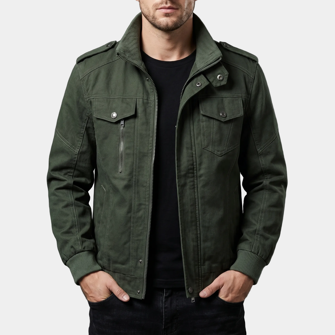 Stand-Collar Cotton Jacket