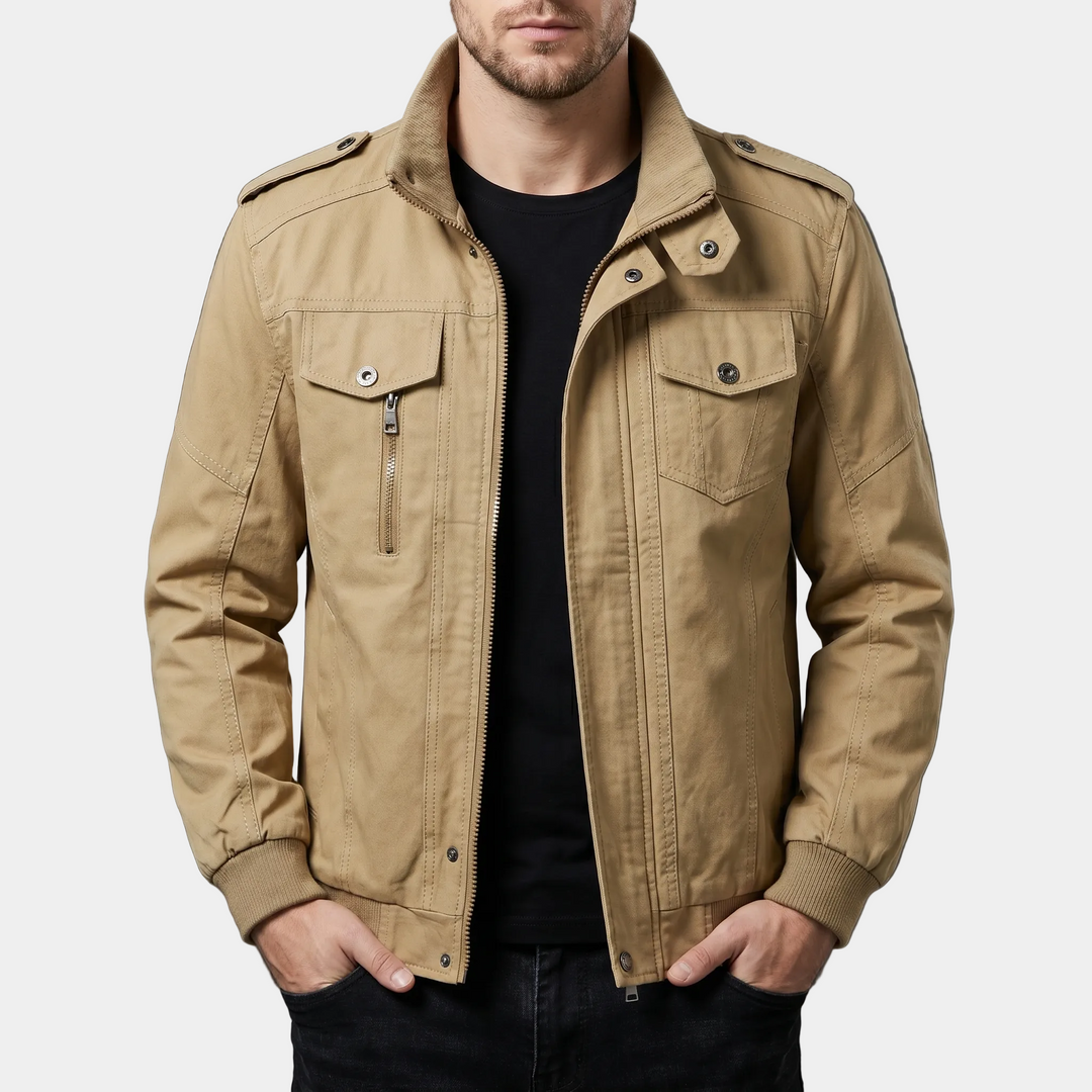 Stand-Collar Cotton Jacket