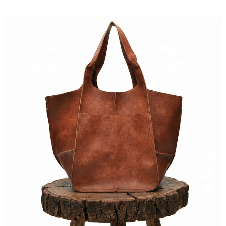 Minimal Leather Tote Bag
