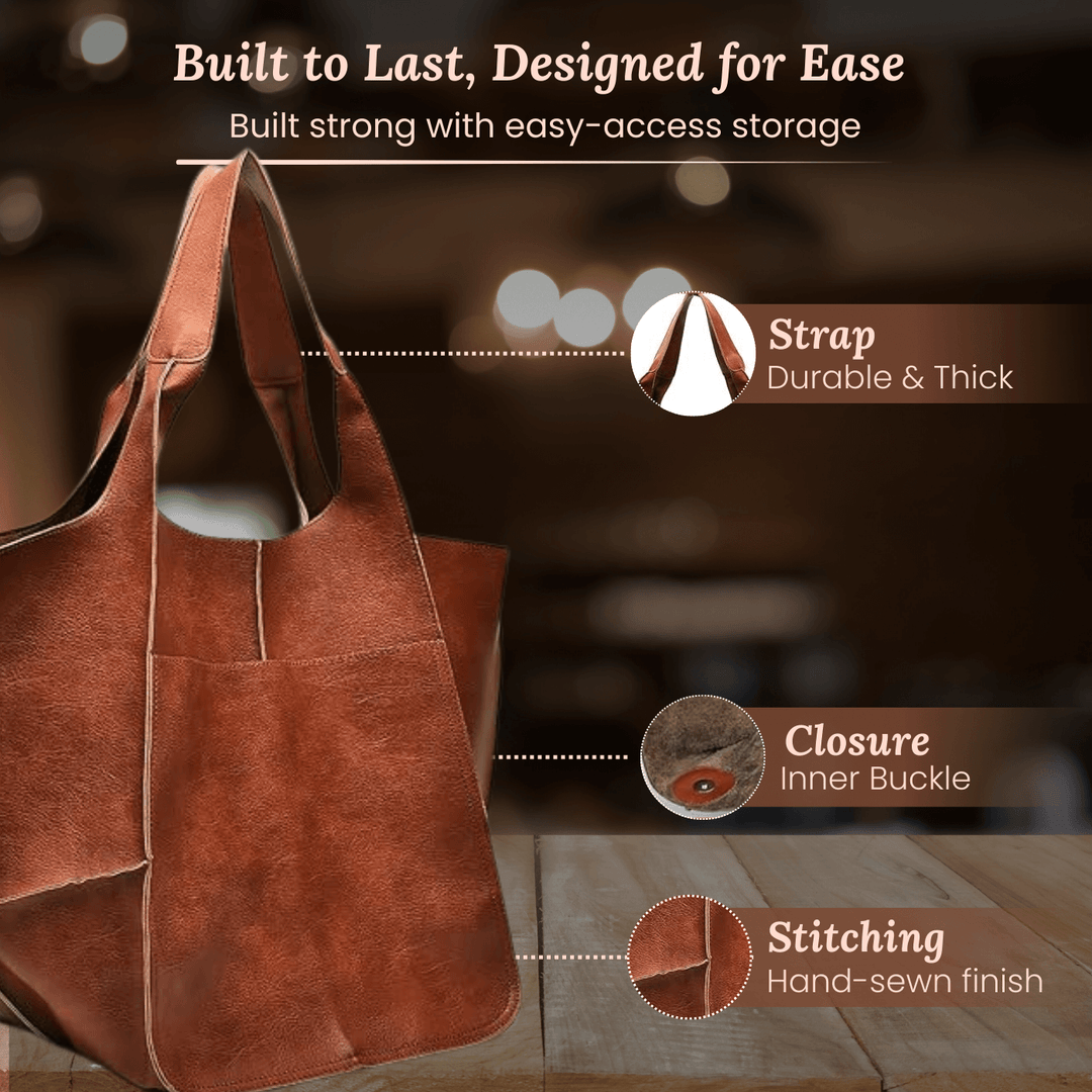 Minimal Leather Tote Bag