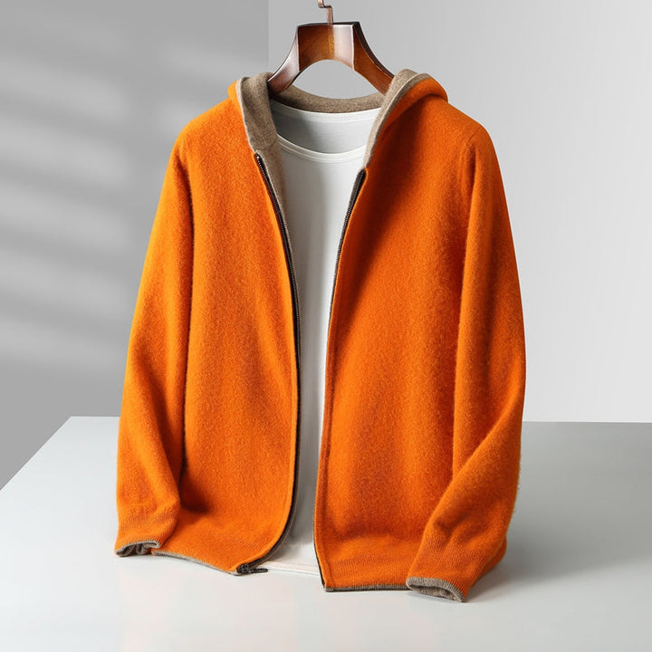 Reversible Hooded Cashmere Cardigan