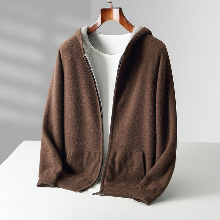 Reversible Hooded Cashmere Cardigan