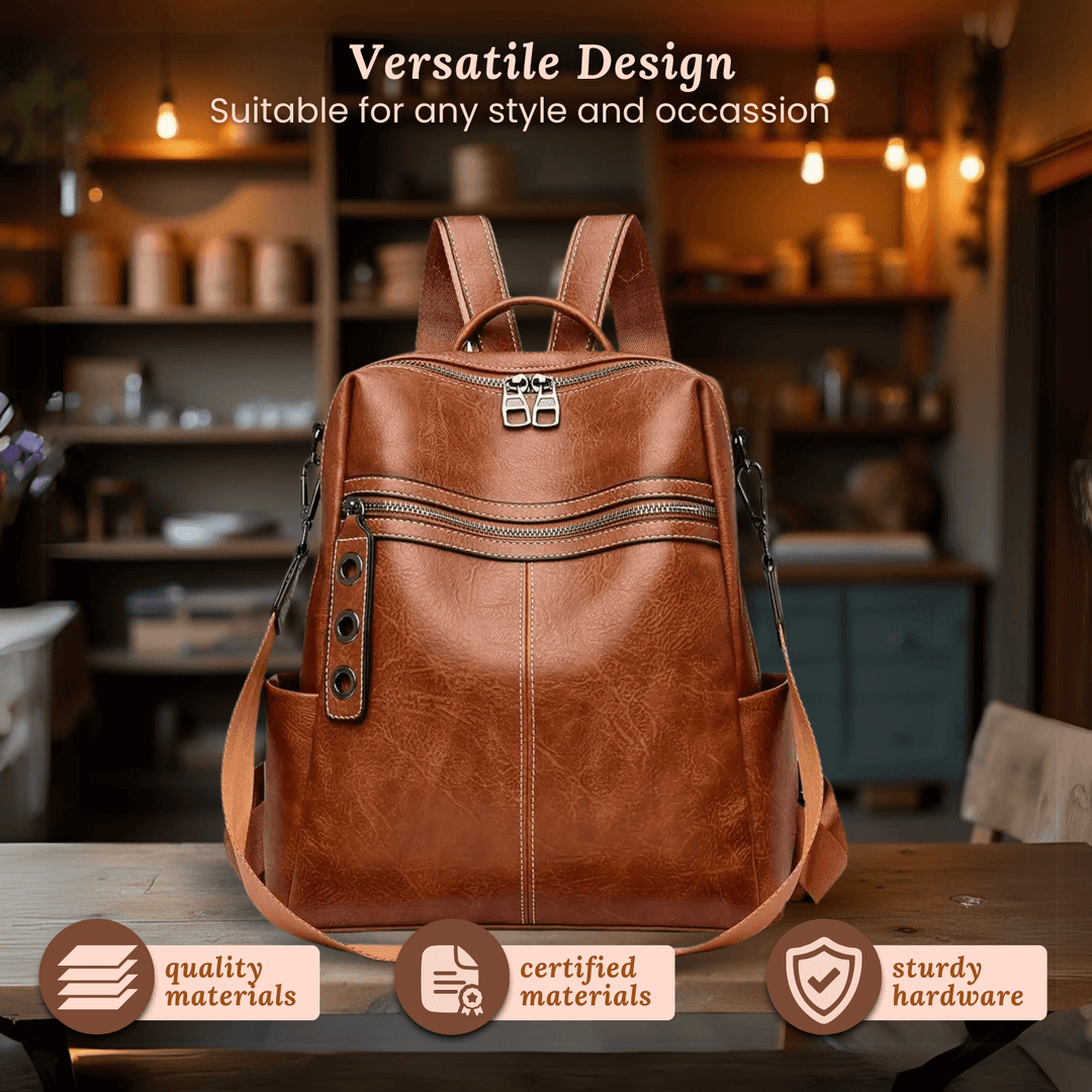 Convertible Leather Backpack