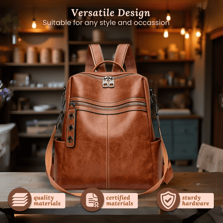 Convertible Leather Backpack