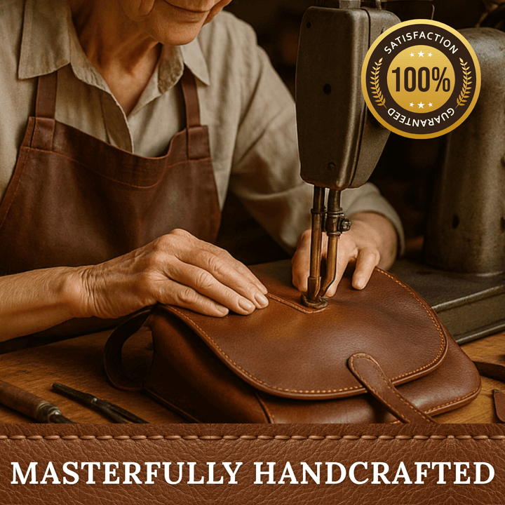 Multi-Pocket Leather Shoulder Bag