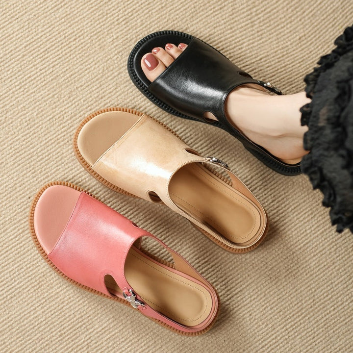 Nessa Genuine Leather Mules