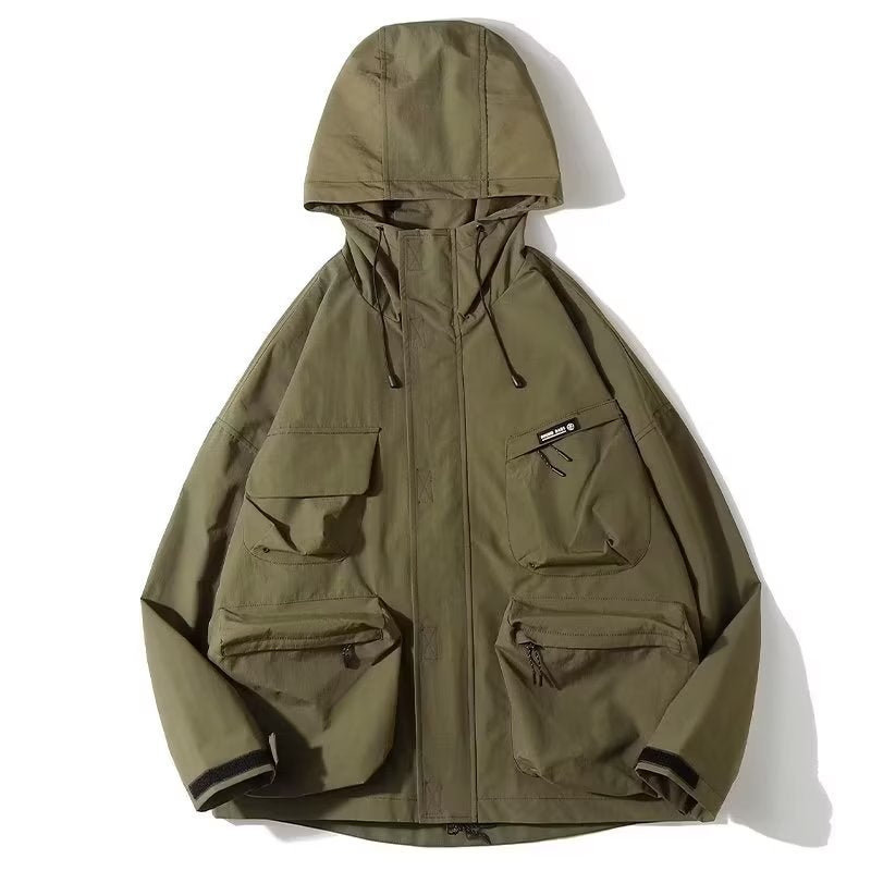 Water-Repellent Hooded Jacket