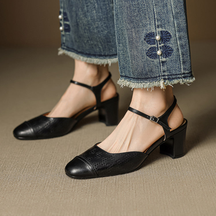 Savira Genuine Leather Heels