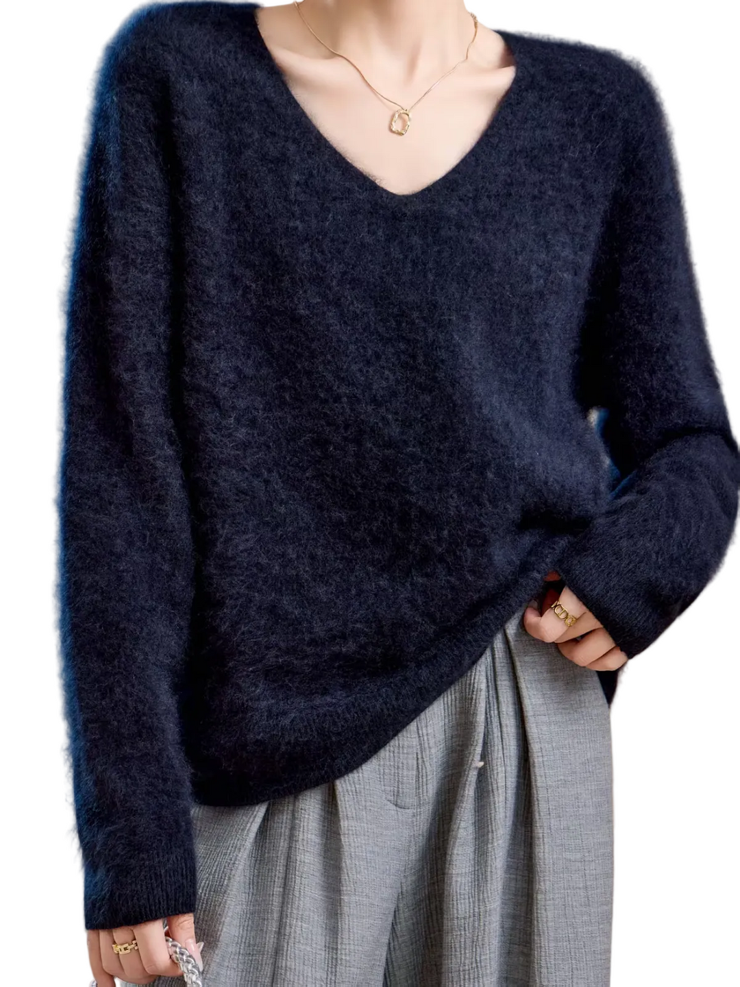 Claire | Pull cachemire brossé col V (kopie)