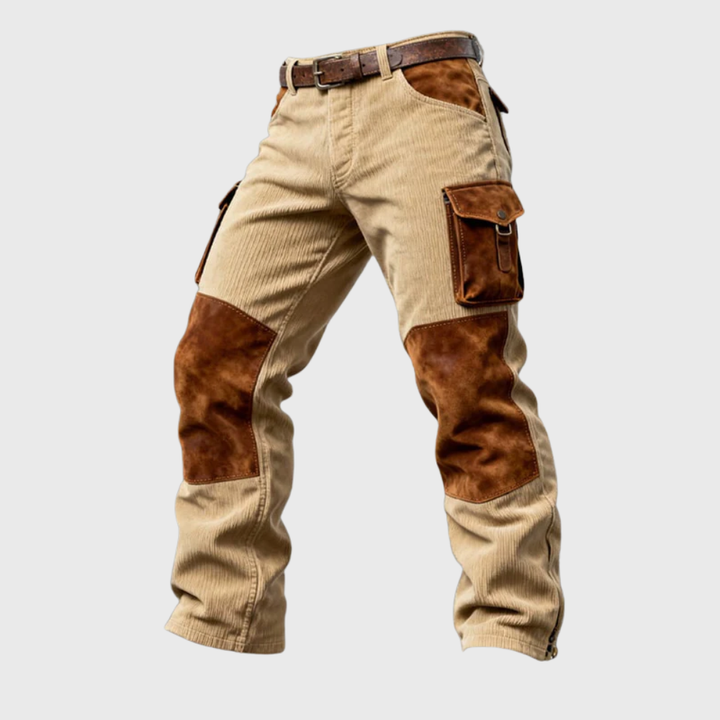 Beige Corduroy Cargo Trouser