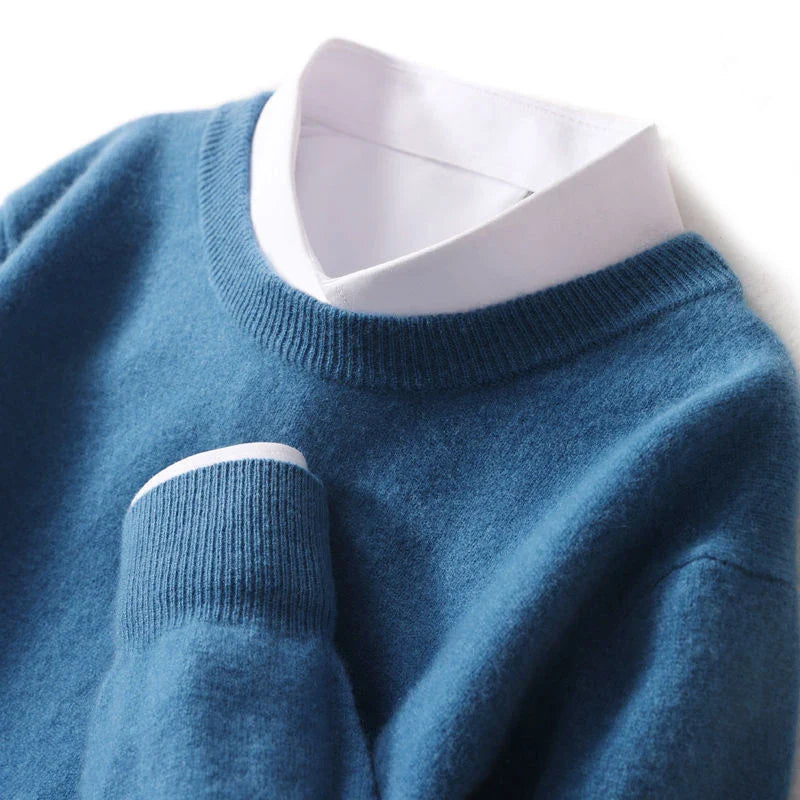 Fine Ribbed-Trim Cashmere Jumper