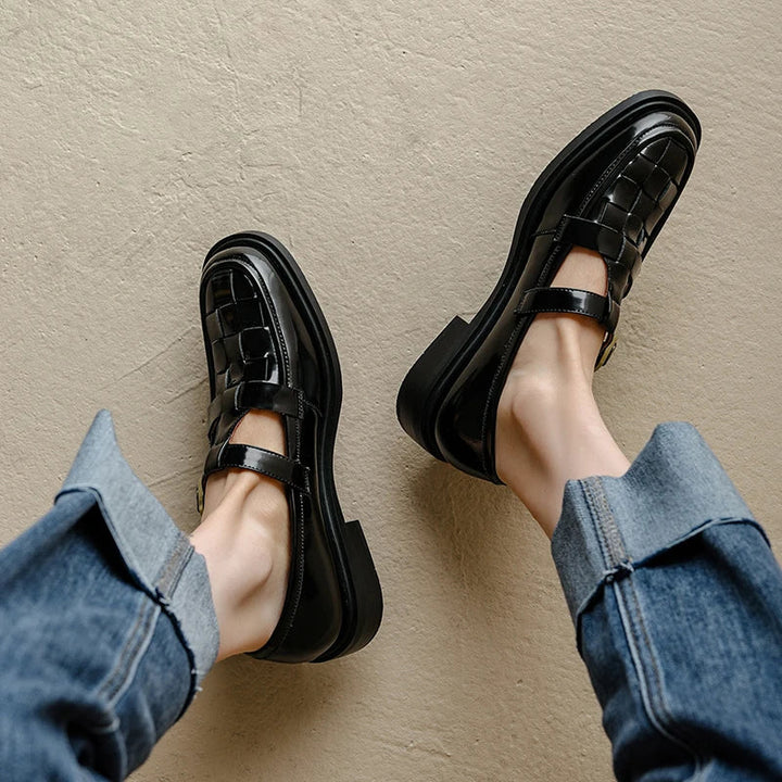 Woven Leather Flats