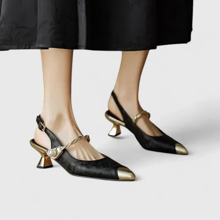 Pearl-Embellished Jacquard Kitten-Heel Loafers