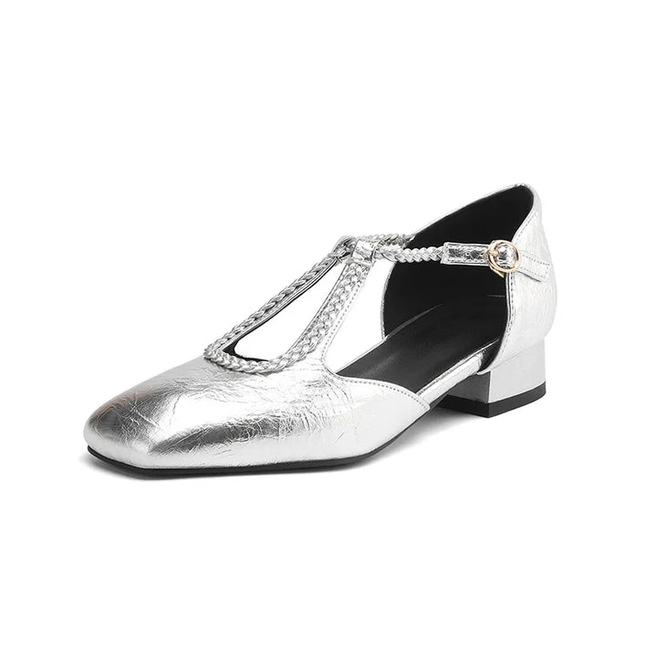 Retro Leather Ballet Flats