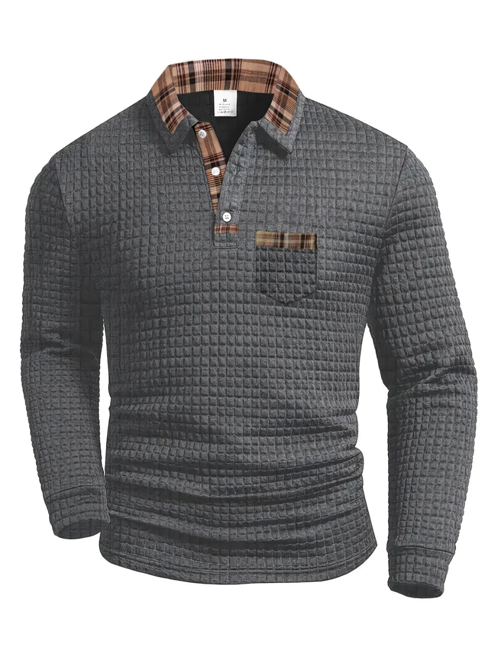 Checked Long-Sleeve Polo