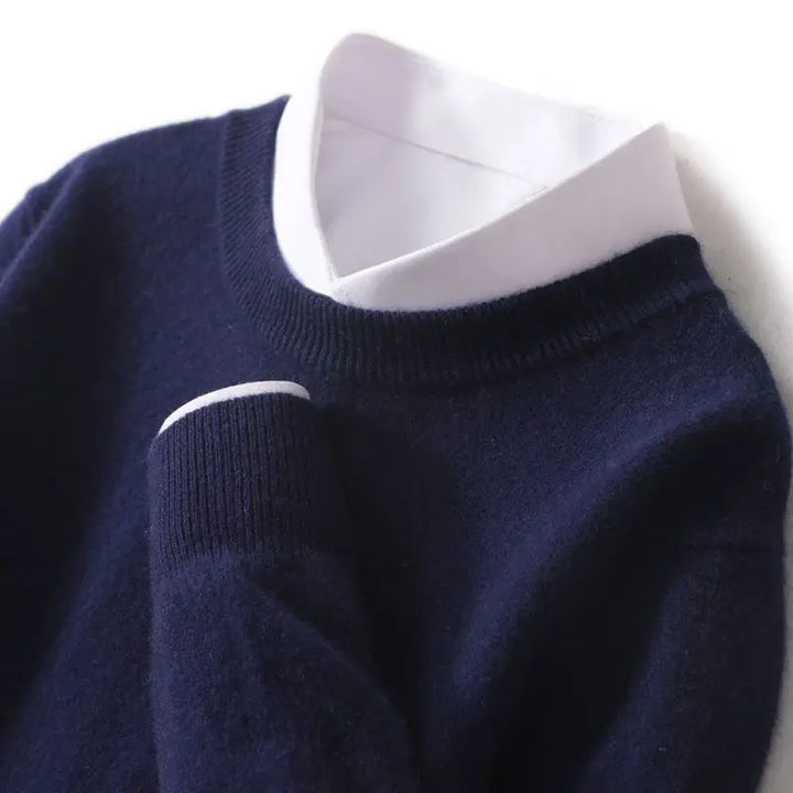 Fine Ribbed-Trim Cashmere Jumper