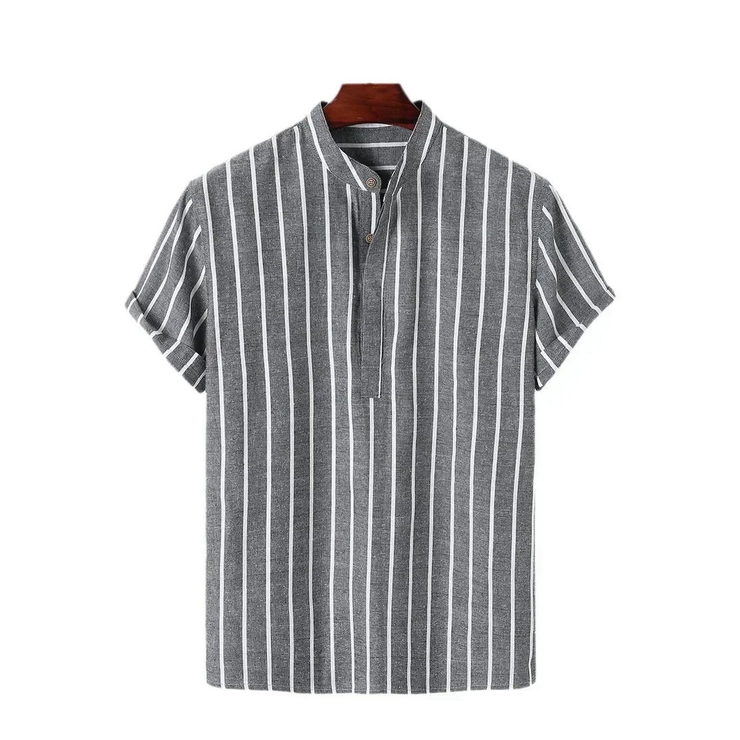 Elegant Short Sleeved Striped Shirt