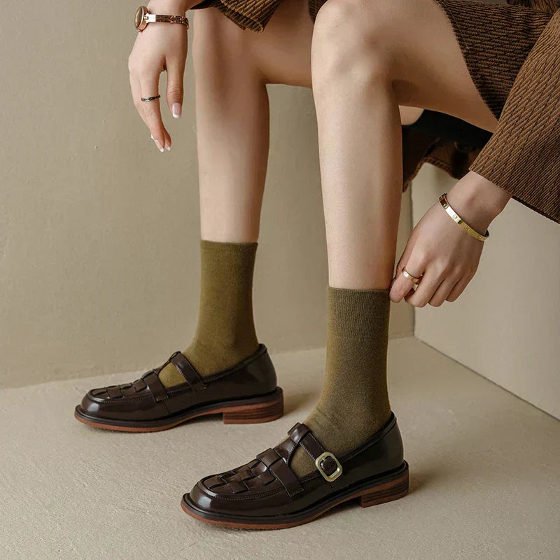 Woven Leather Flats