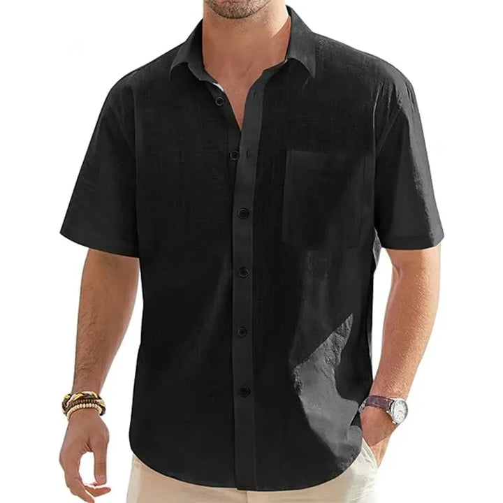 Cotton Linen Short-Sleeved Shirt