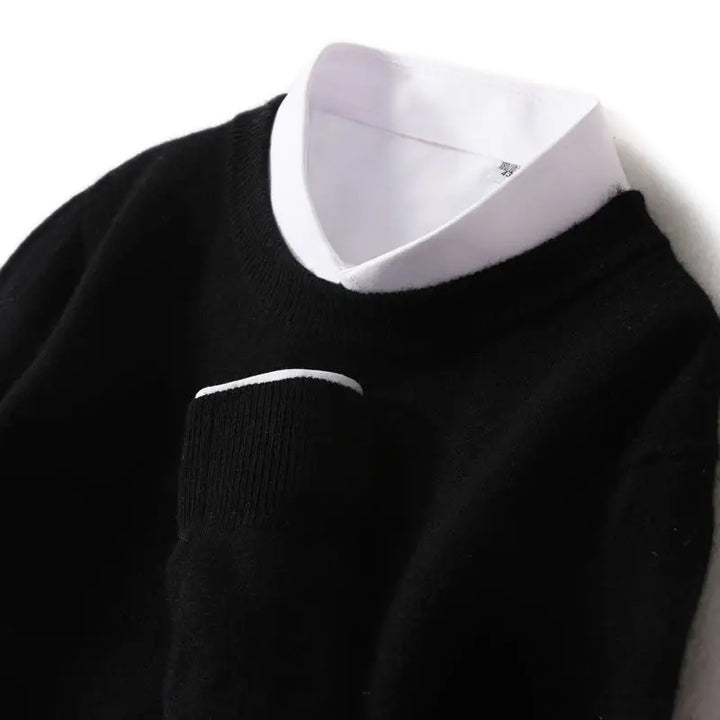 Fine Ribbed-Trim Cashmere Jumper
