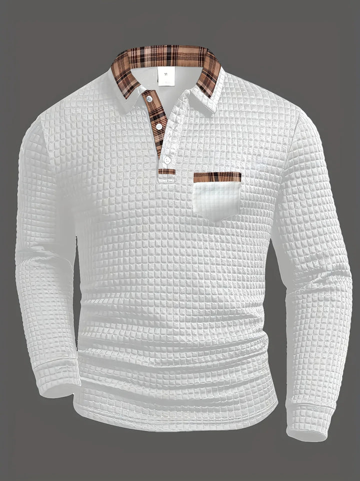Checked Long-Sleeve Polo
