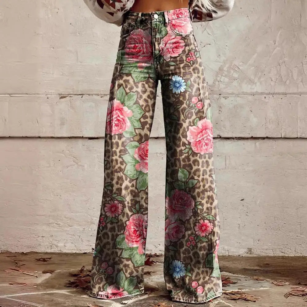 Vanessa | Leopard Floral Jeans