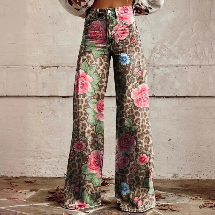 Vanessa | Leopard Floral Jeans