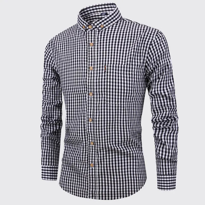 Elegant Plaid Cotton Shirt