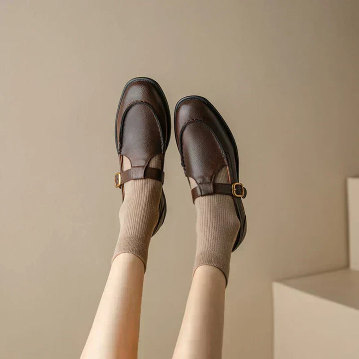 Retro Leather T-Bar Shoes