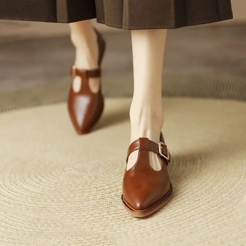 Pointed Leather Heels