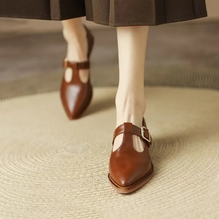 Pointed Leather Heels