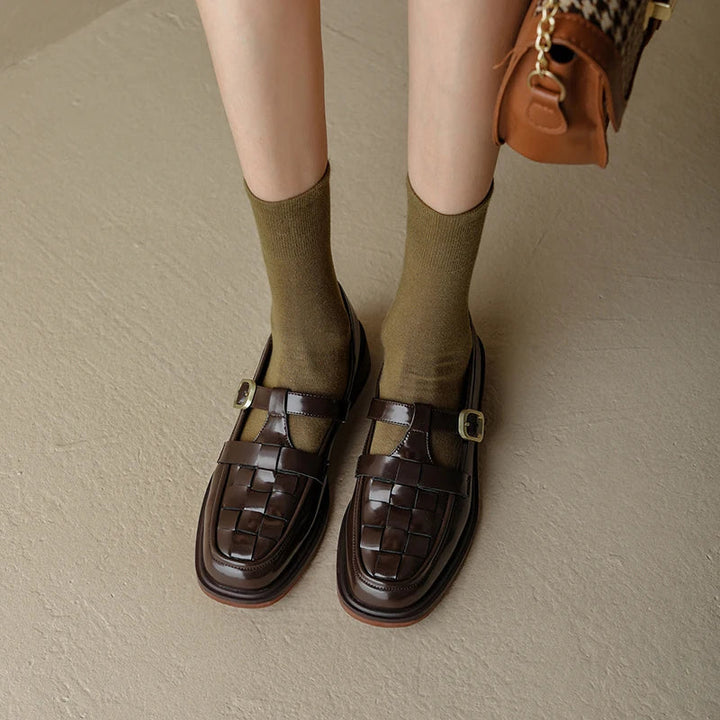 Woven Leather Flats