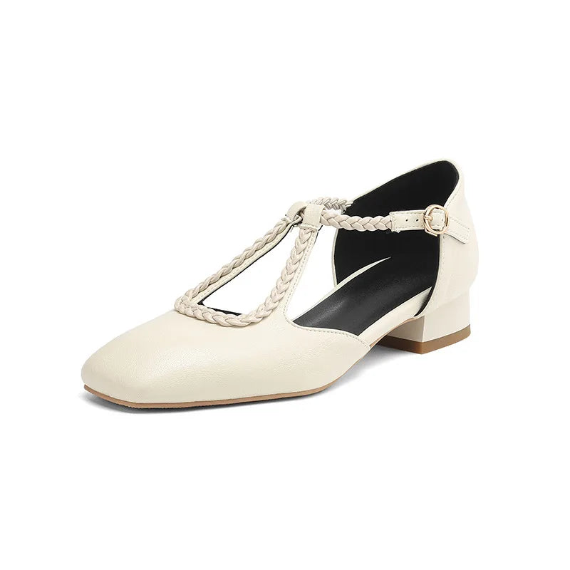 Retro Leather Ballet Flats