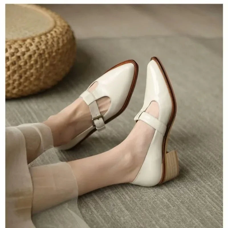Pointed Leather Heels