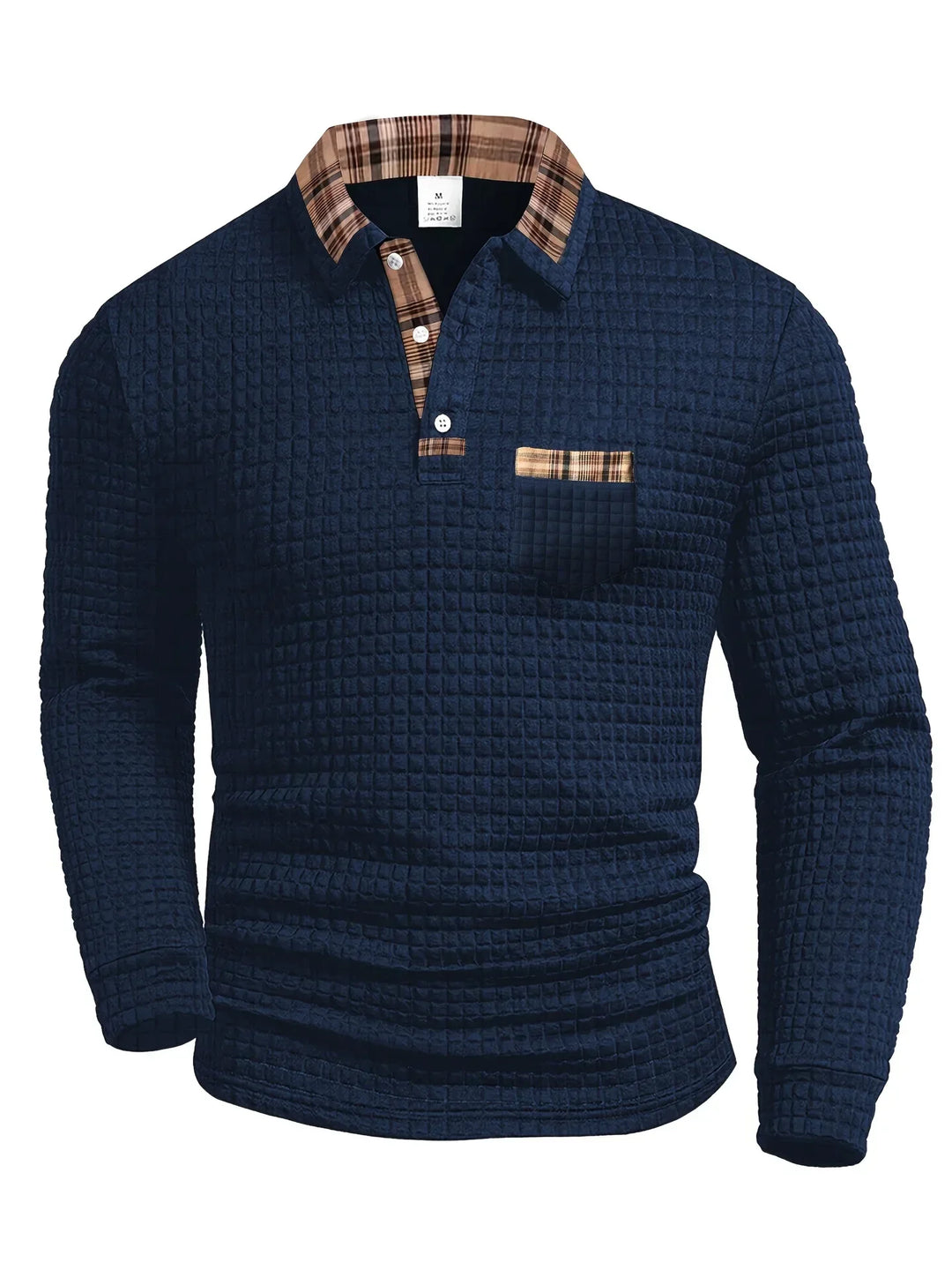 Checked Long-Sleeve Polo