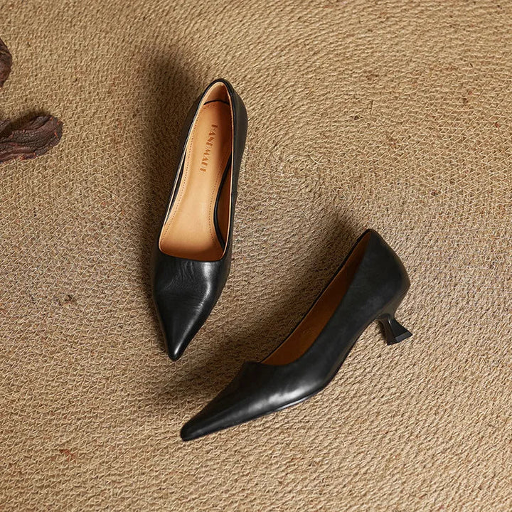 Pointed Toe Leather Pumps