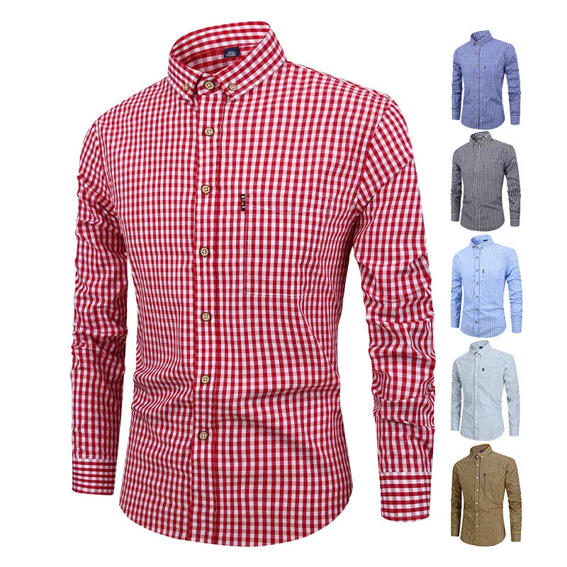 Elegant Plaid Cotton Shirt