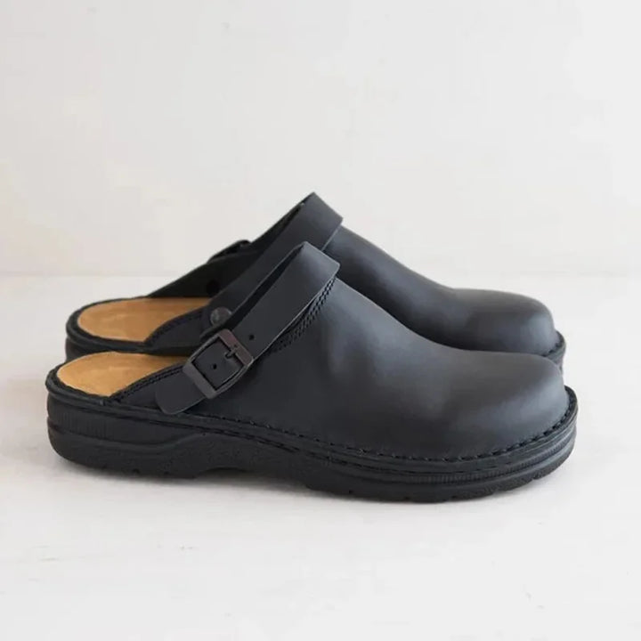Slip-On Comfort Leather Clogs