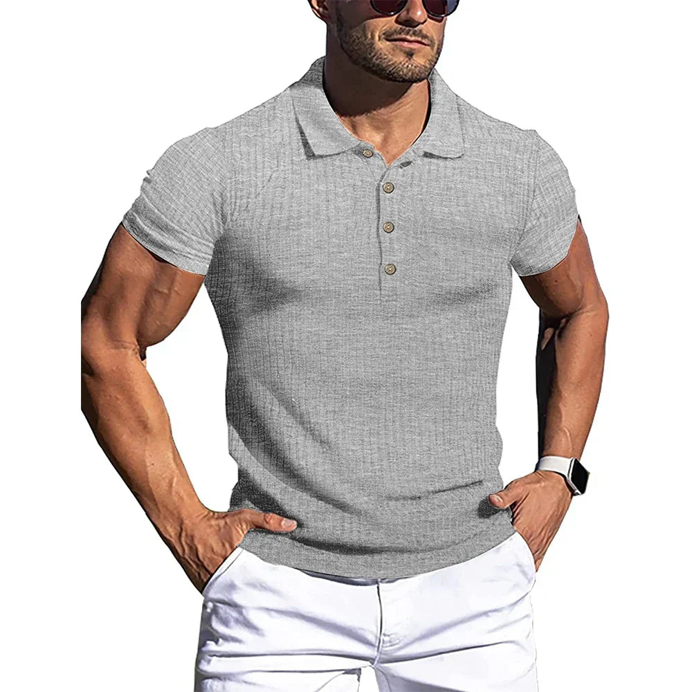 Elegant Striped Polo Shirt