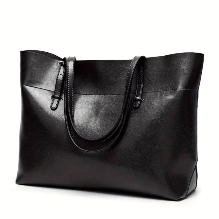 Sleek Oil-Wax Leather Tote Bag