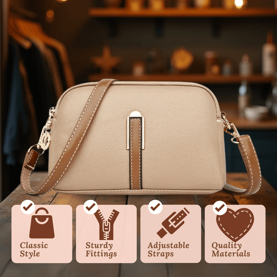 Double-Zip Leather Crossbody Bag