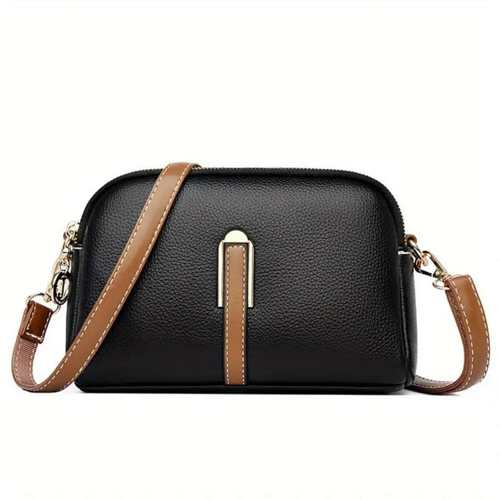 Double-Zip Leather Crossbody Bag