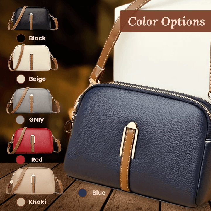 Double-Zip Leather Crossbody Bag