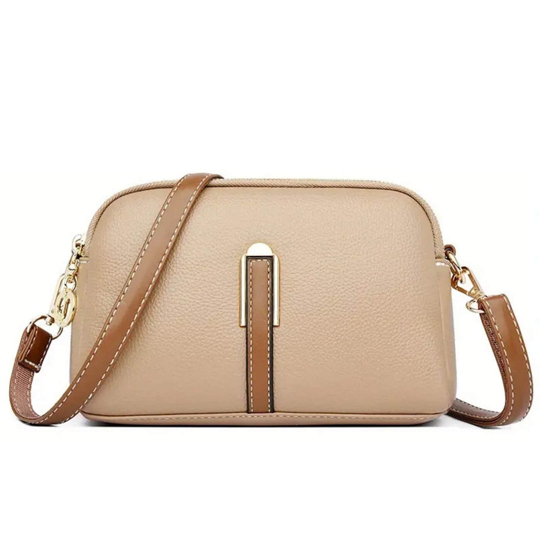 Double-Zip Leather Crossbody Bag