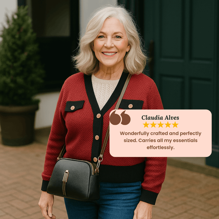 Double-Zip Leather Crossbody Bag
