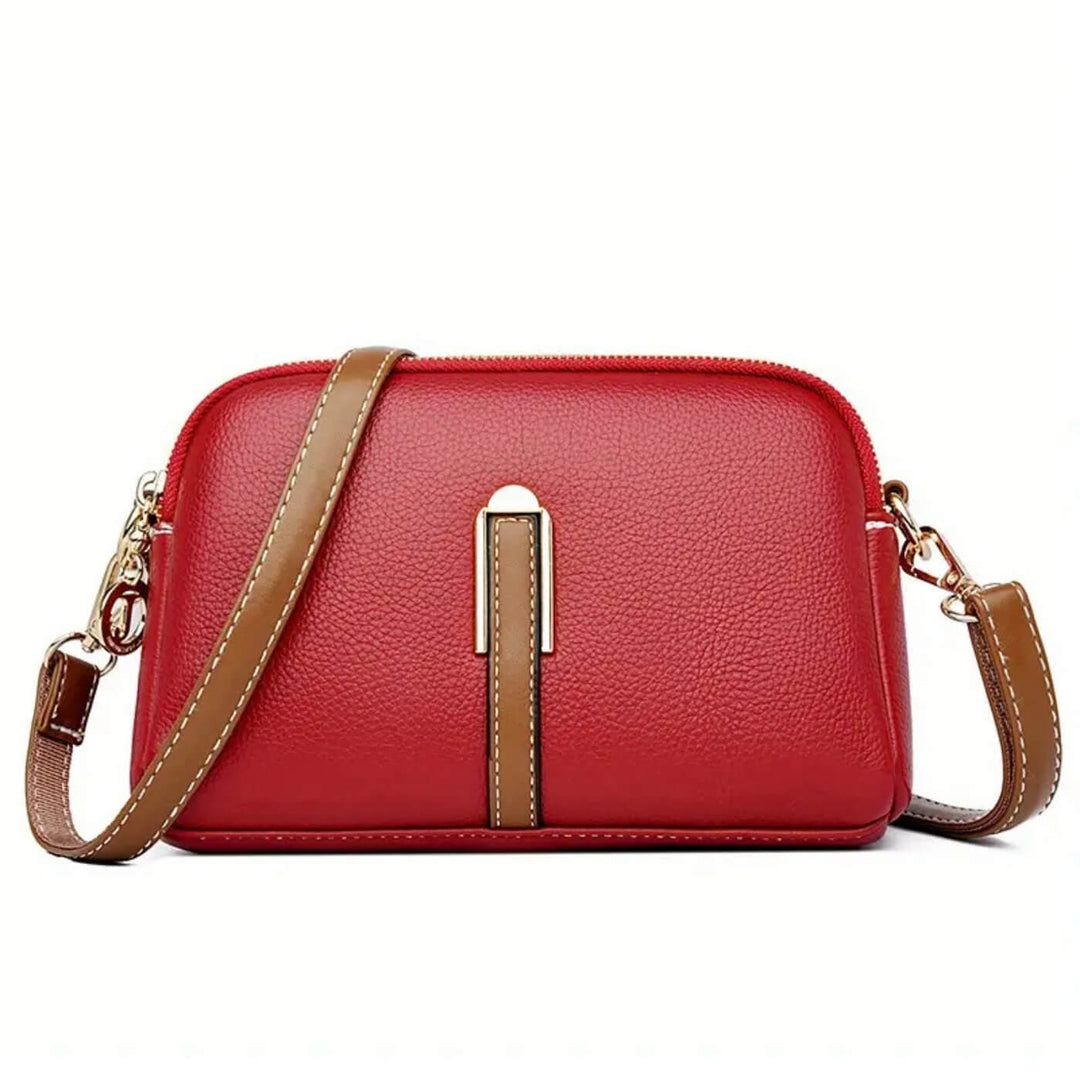 Double-Zip Leather Crossbody Bag